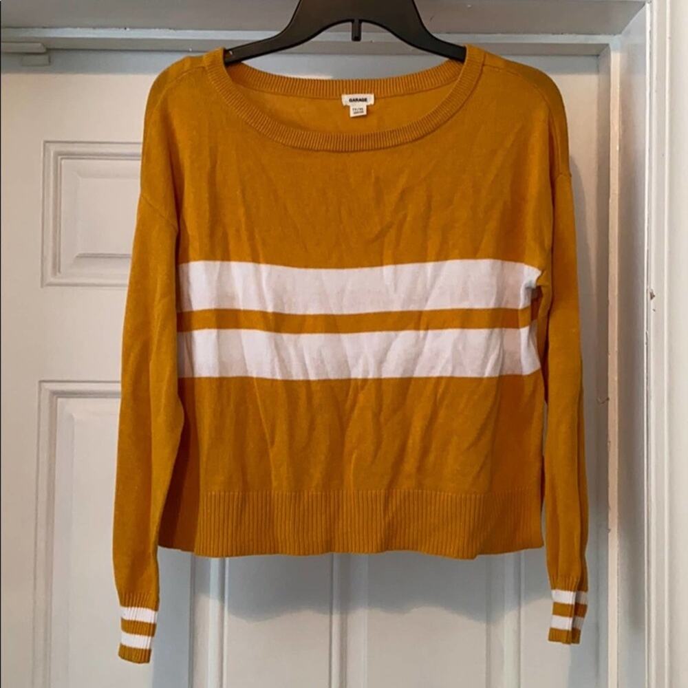 Garage Orange & White Striped Sweater
